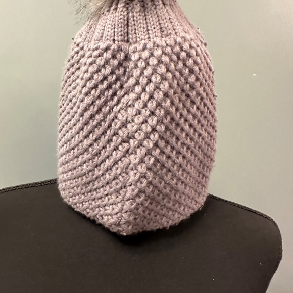 COCO+CARMEN/NWOT/warm and comfy grey hat with pompom rhinestones on front half - Picture 8 of 10